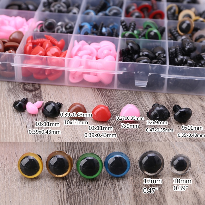 Bộ 460 Con Mắt Nhựa Mềm Nhiều Màu Sắc Dùng Làm Đồ Chơi Búp Bê Amigurumi DIY