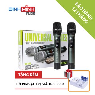 Micro không dây Kiwi A200 tặng kèm bộ pin sạc- Hàng chính hãng