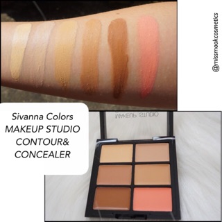 Bảng tạo khối, che khuyết điểm và má hồng dạng kem Sivanna Colors MAKEUP STUDIO CONTOUR&CONCEALER