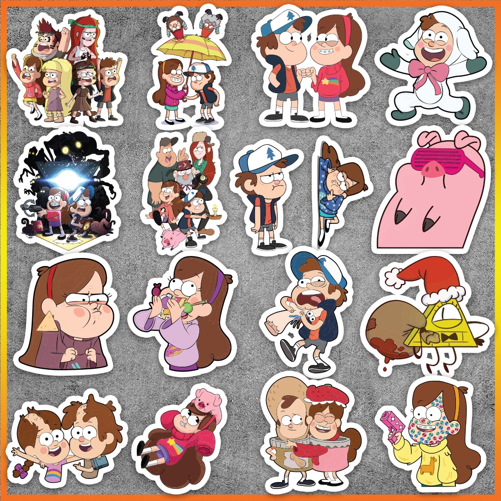 Set 50 cái Sticker Gravity Falls chống nước, Hình dán Gravity Falls cute dán vali, điện thoại, mũ bảo hiểm