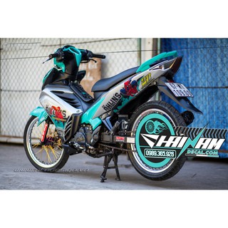 Tem trùm exciter 135 xanh nhện bạc
