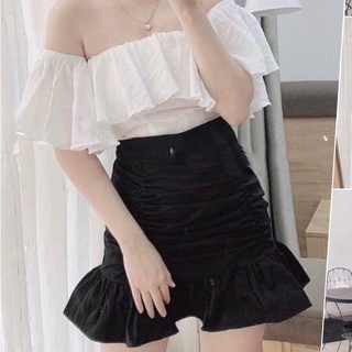 set chân váy đuôi cá + áo trễ vai
