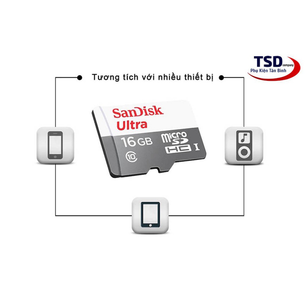 Thẻ Nhớ 16GB Sandisk 80mb/s Micro SD Chính Hãng Bảo Hành 5 Năm | BigBuy360 - bigbuy360.vn