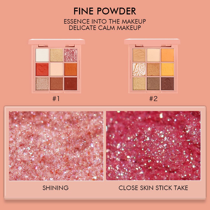 Bảng phấn mắt ALADUODUO 9 màu Shimmer Matte Glitter Eyeshadow Palette