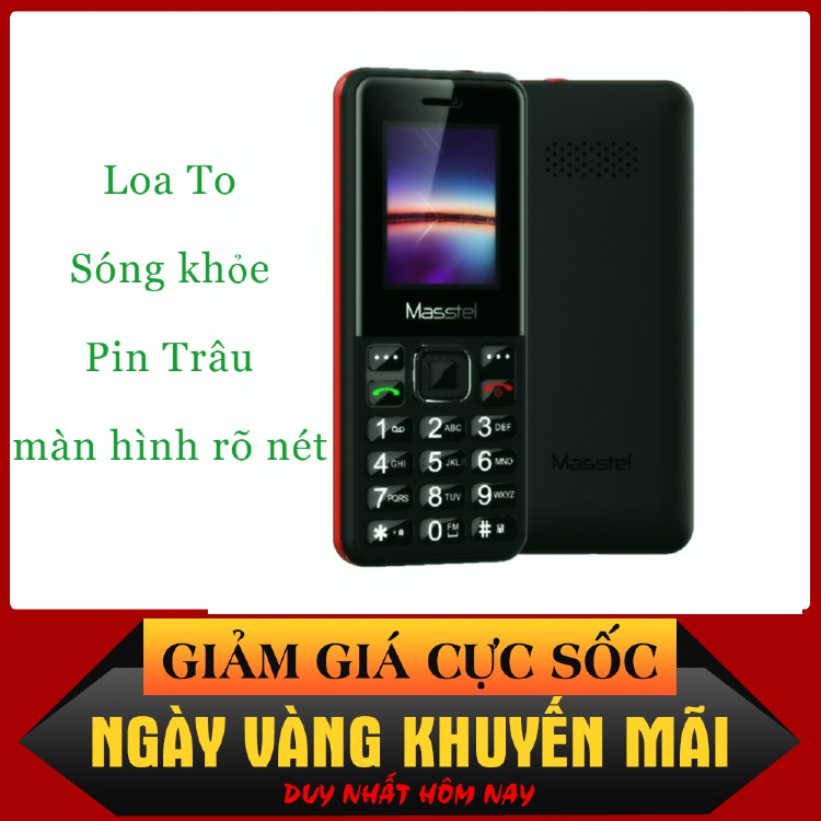 Điện Thoại Phổ Thông Masstel Giá Rẻ 2 Sim -Điện Thoại Di Động -IZZI 115- BH 1 năm 1 đổi 1-Hàng Chính Hãng