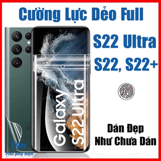 Bộ dán cường lực dẻo Samsung S22 Ultra, S22, S22 Plus full màn hình, mặt lưng cao cấp dán lên đẹp như chưa dán