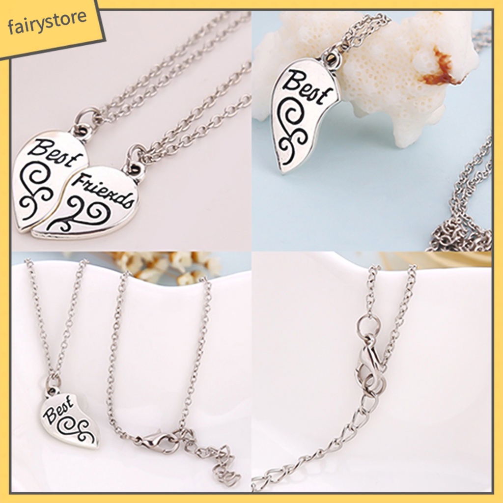 Set 2 Dây Chuyền Mặt Ghép Hình Trái Tim Cho Bạn Thân