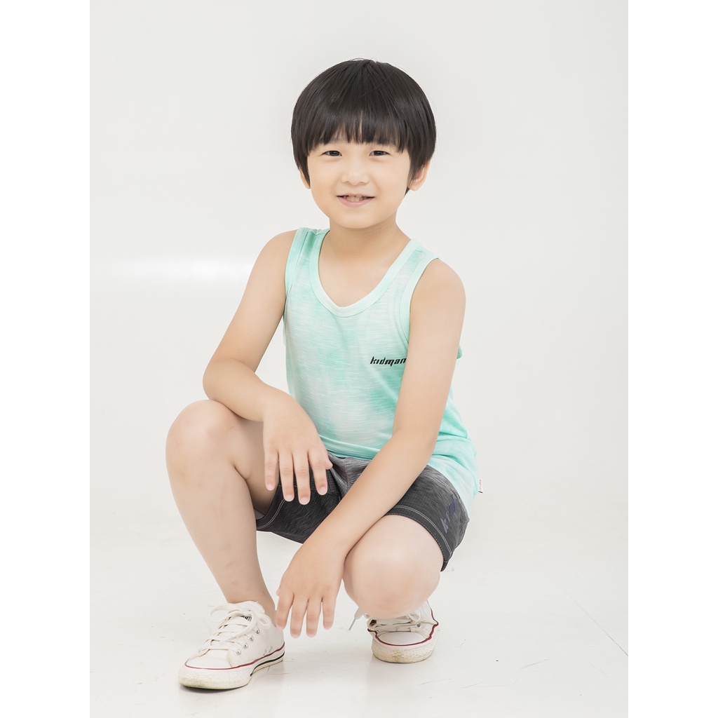 Áo ba lỗ trẻ em ARISTINO - KIDMAN màu xanh lá, kiểu dáng dễ mặt, chất vải mềm mát, co giãn - DTT009S1