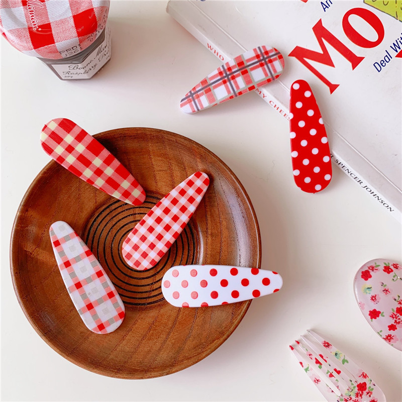 Kẹp Tóc Họa Tiết Chấm Bi Đơn Giản Phong Cách Hàn Quốc