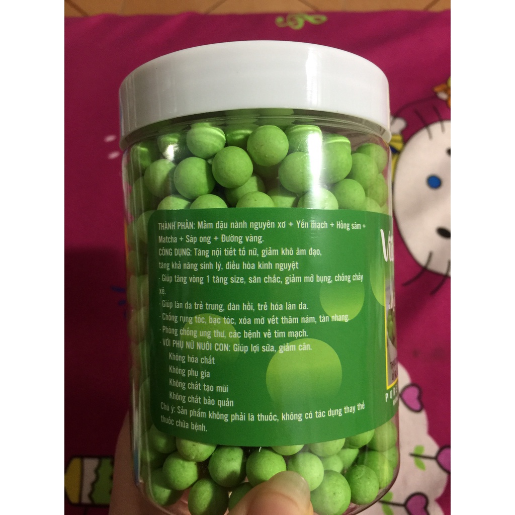 Viên mầm đậu nành Hông Sâm Matcha Giảm cân đẹp dáng đẹp da hũ 500g