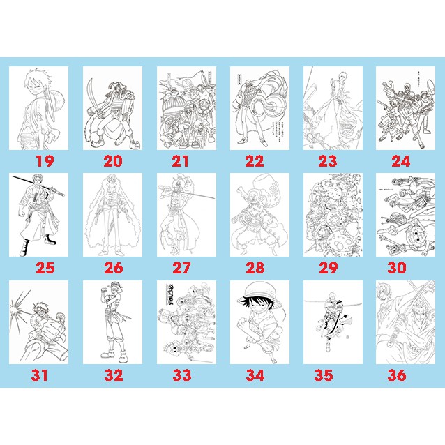 Bộ Tranh tô màu Anime One Piece được chọn mẫu - Dành cho các Fan của One Piece yêu thích sáng tạo
