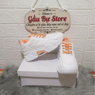Giày Sneaker Nữ Viền Cam Siêu Hot