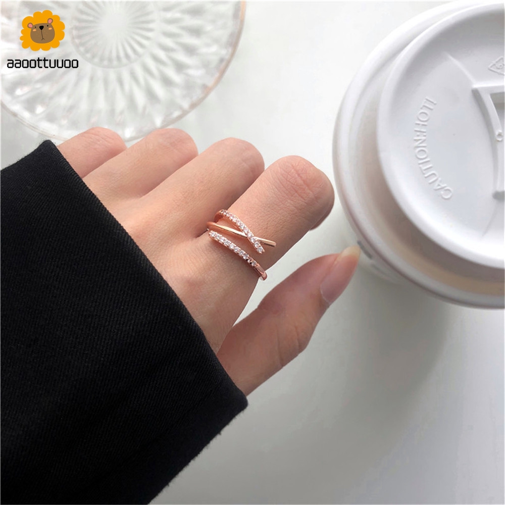 Nhẫn Kim Loại Thiết Kế Đơn Giản Phong Cách Hàn Quốc