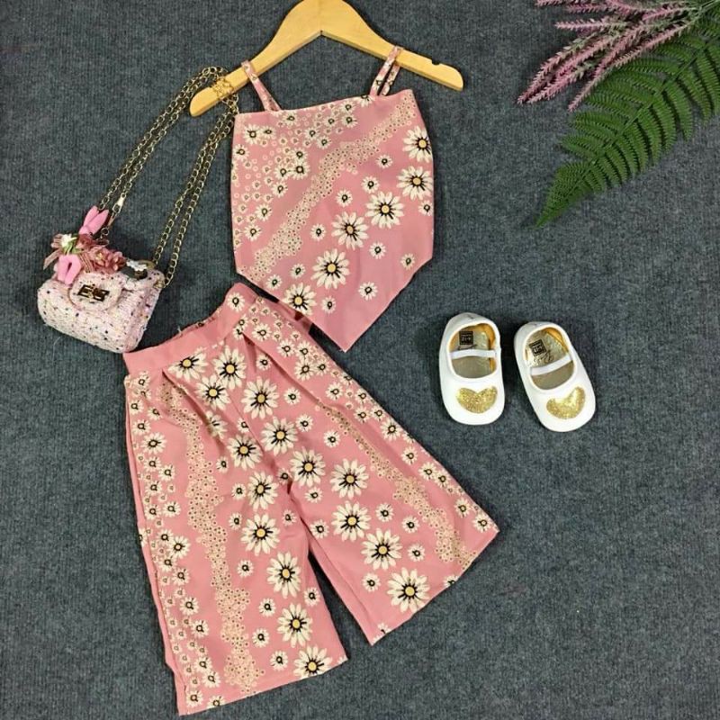 [FREESHIP ĐƠN 50K],[ẢNH THẬT] Bộ Đồ Lụa Mặc Nhà Cho Bé Hoa Cúc Xinh Xắn Hàng Thiết Kế Minmi's Baby Kids SB008