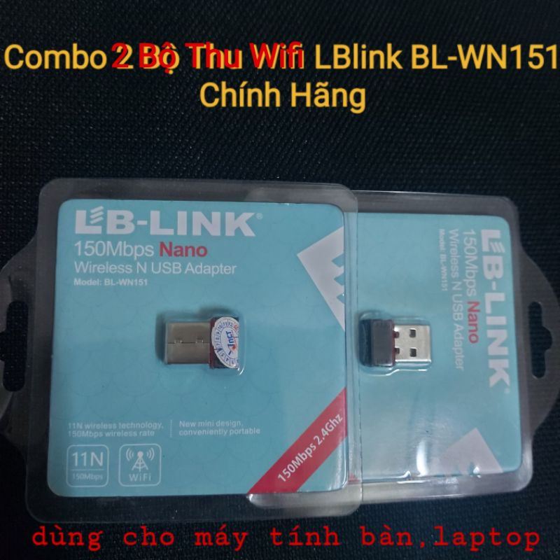 Combo 2 Bộ Thu Wifi Lb-link - Chính Hãng - Bảo hành 12 tháng Model: BL-WN151