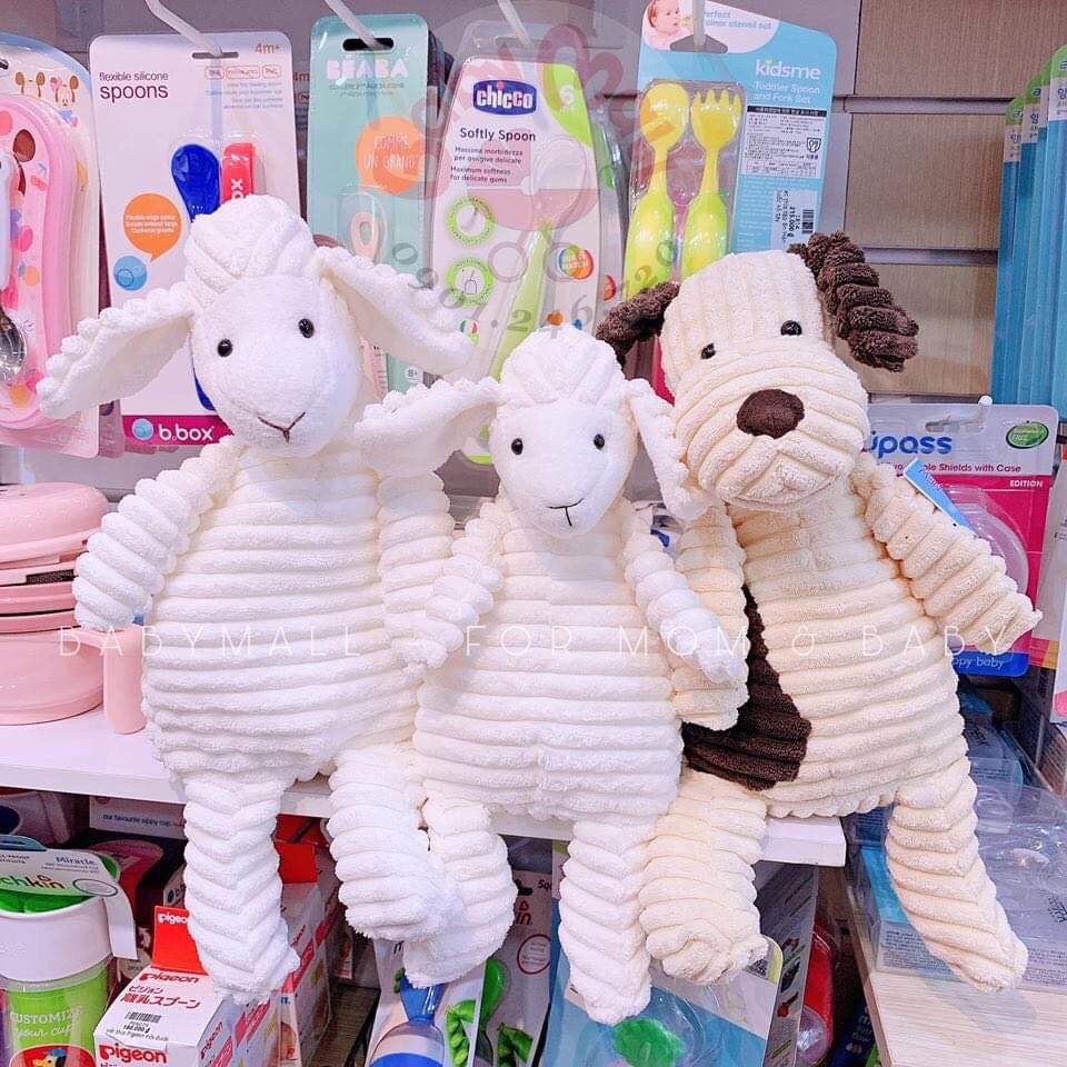Thú bông cho bé,cừu bông, chó, thỏ, gấu hàng xuất loại 1 size to không rơi lông an toàn cho bé sơ sinh