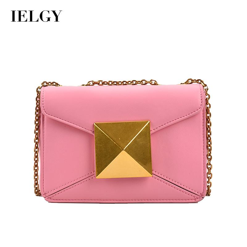 IELGY Túi Đeo Vai Phối Dây Xích Thời Trang Dành Cho Nữ