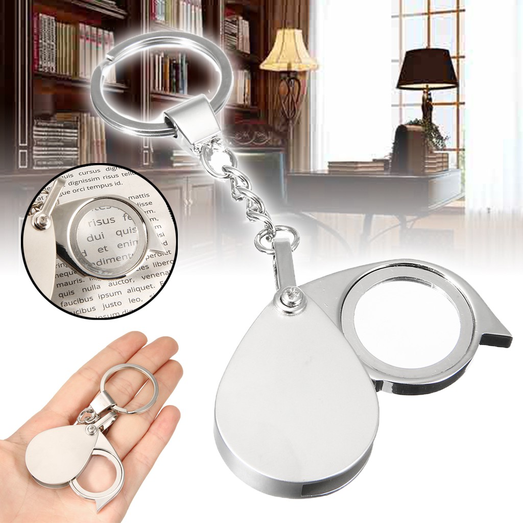 Kính lúp 8X xếp có móc khoá xem trang sức