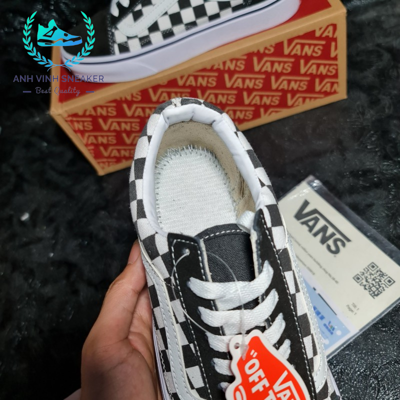 Giày vans caro nam nữ đen trắng old skool checkerboard black white