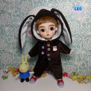 Áo mũ thỏ cho búp bê baboliy 1/8
