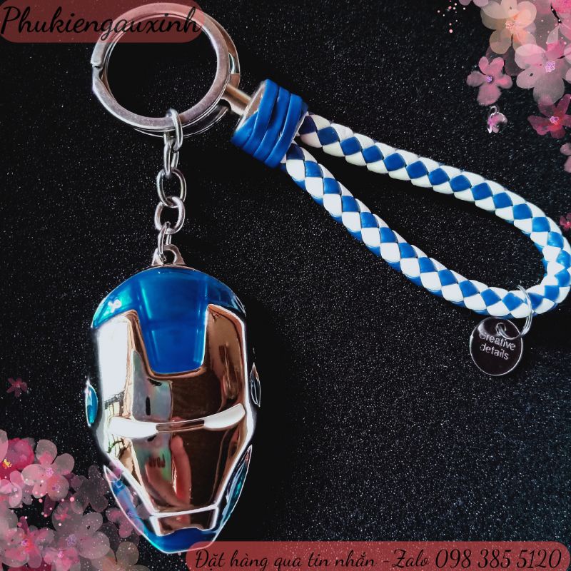 Móc khoá Marvel Avengers iron man xanh