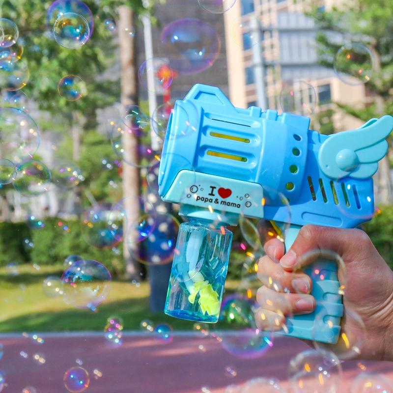 Súng bắn bong bóng xà phòng pikabu sung bong bong cho mẹ và bé vui chơi deco quay tiktok chạy CƠ