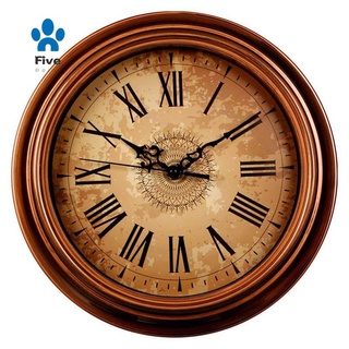 Đồng Hồ Treo Tường Hình Tròn 12 Inch Không Gây Tiếng Ồn Phong Cách Vintage