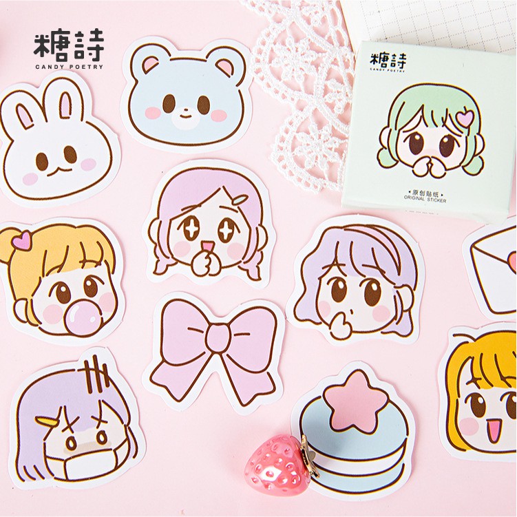 45 miếng sticker trang trí. Nhiều mẫu