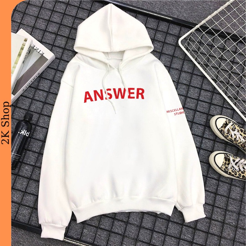 Áo Khoác Nỉ Hoodie In Answer HDI01