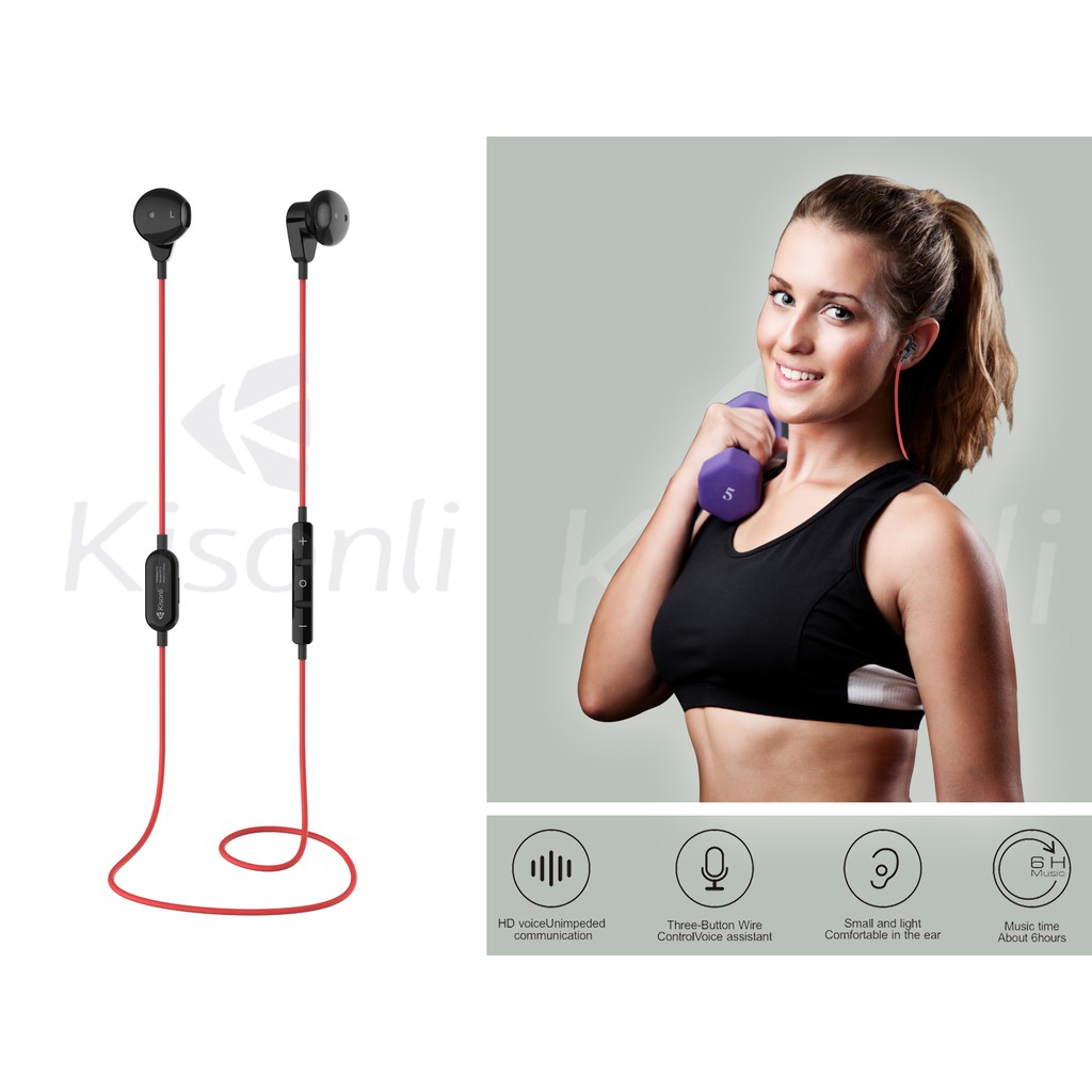 [Mã 2404EL10K giảm 10K đơn 20K] Tai nghe bluetooth stereo Kisonli AP-2 siêu nhẹ - chuyên thể thao (đen)