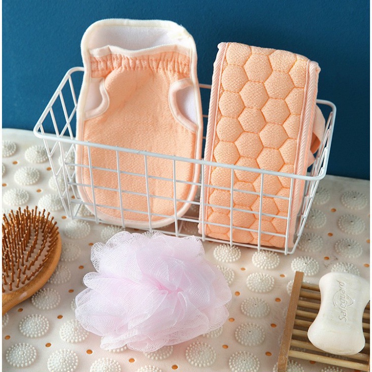 Sét 3 Bông Tắm Cọ Lưng Thư Giãn Tẩy Da Chết- Cọ Lưng Massage/ Đai Chà Lưng.