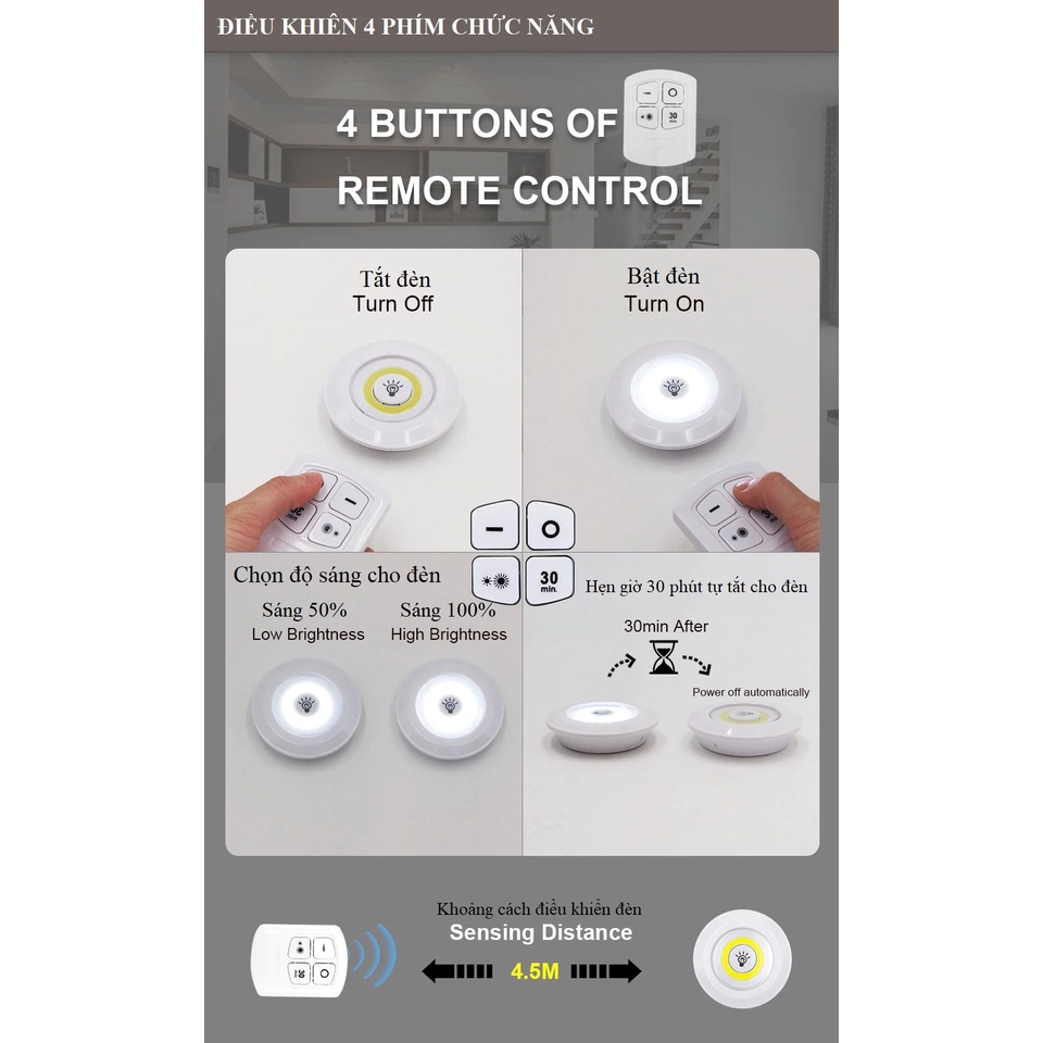 Bộ đèn LED tiện dụng gắn Tủ trưng bày ,Tủ quần áo + Tủ bếp + Tủ rượu ....