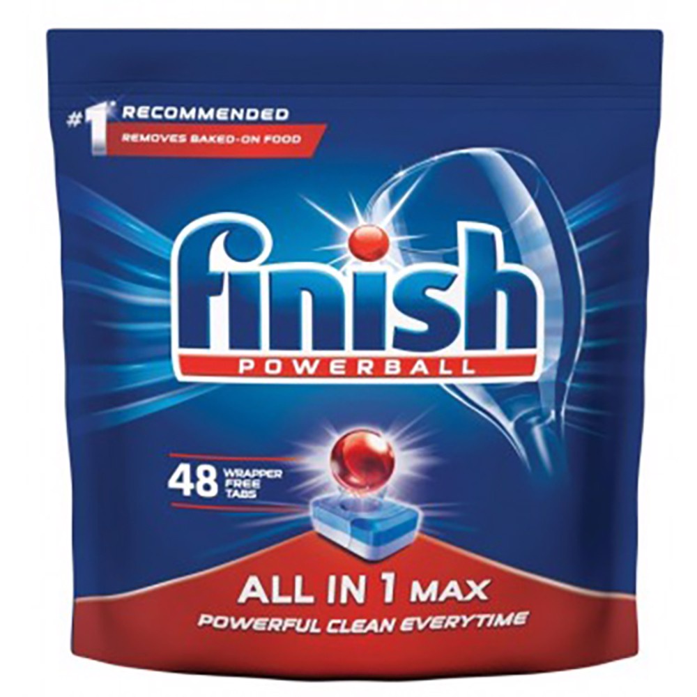 Túi 48 viên rửa chén Finish All In 1 Max Dishwasher Tablets