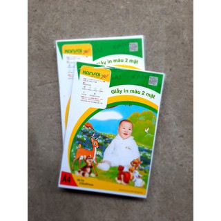Combo 5- 10 tập Giấy in màu KANSAI 2 mặt A4 220 gsm (giấy in card)