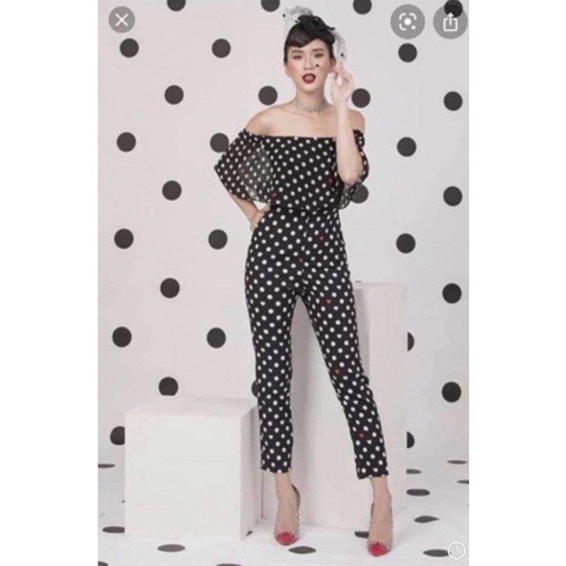 Thanh lý jumsuit chấm bi elise size S