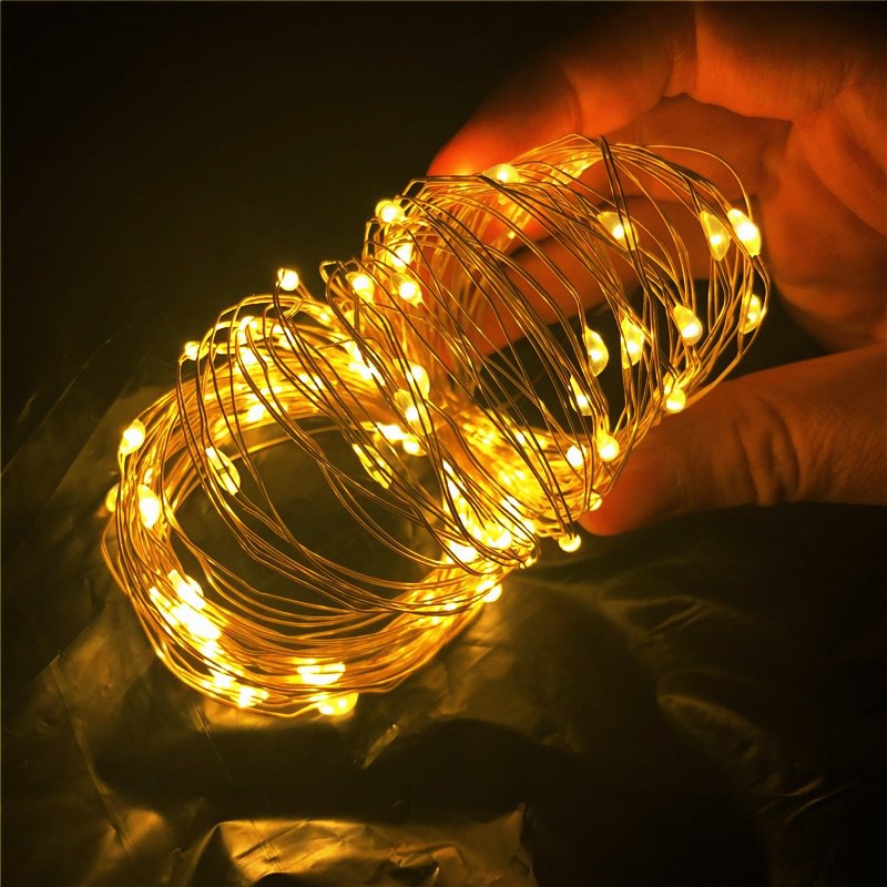 Dây Đèn LED 1M 2M 3M Sử Dụng Pin Chống Thấm Nước Trang Trí Giáng Sinh / Đám Cưới