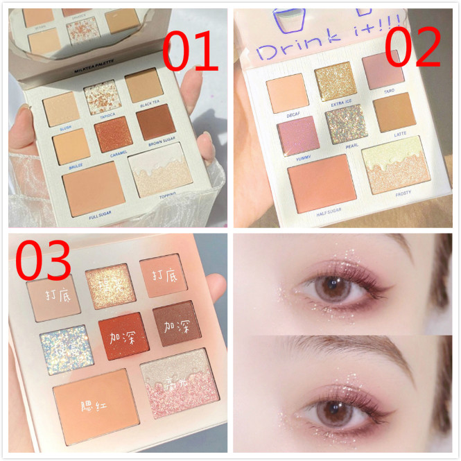 Bảng phấn mắt DIKALU 8 màu lấp lánh dành cho người mới bắt đầu