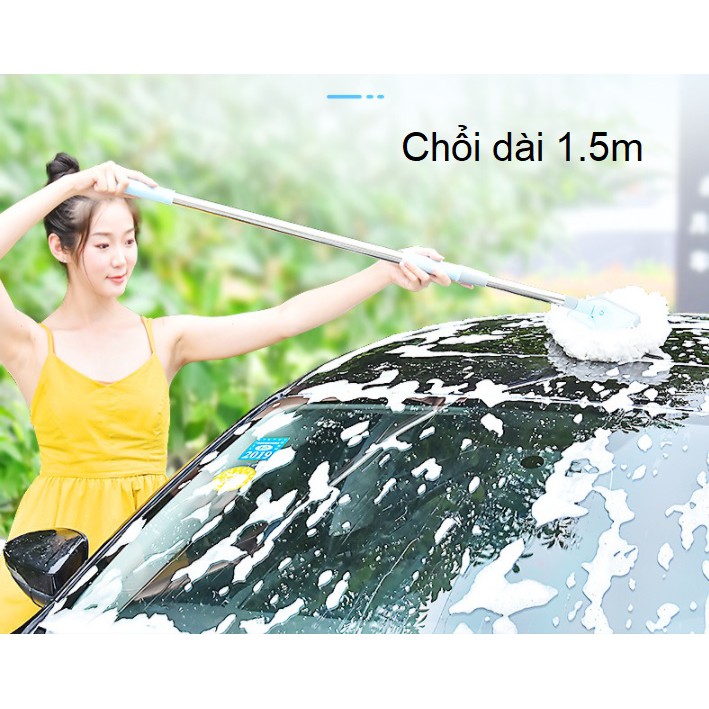 Chổi cán dài 1.5m lau rửa ô tô, xe khách, xe đò, nhà cửa...