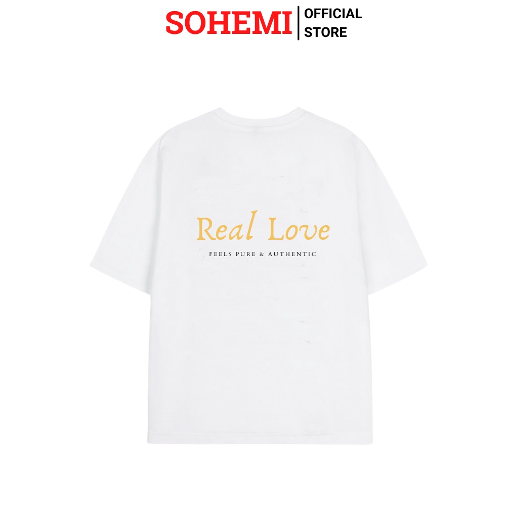 Áo Thun Tay Lỡ Form Rộng SOHEMI họa tiết REALLOVE vải cotton 100% 4 chiều cao cấp