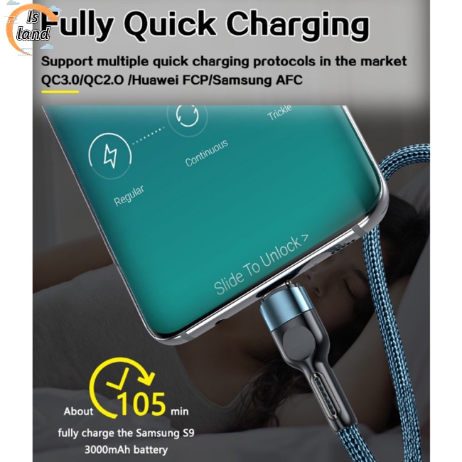 Dây Cáp Sạc Truyền Dữ Liệu Type-c Chống Trượt Tương Thích Với Android Ios Huawei