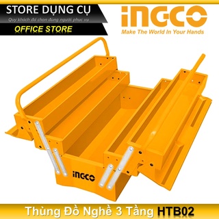 Thùng đựng đồ nghề 3 tầng ingco htb02 495x200x290mm
