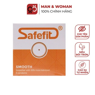 Bao cao su Siêu mỏng, Nhiều gel bôi trơn SafeFit Smooth Hộp 3 cái CON409