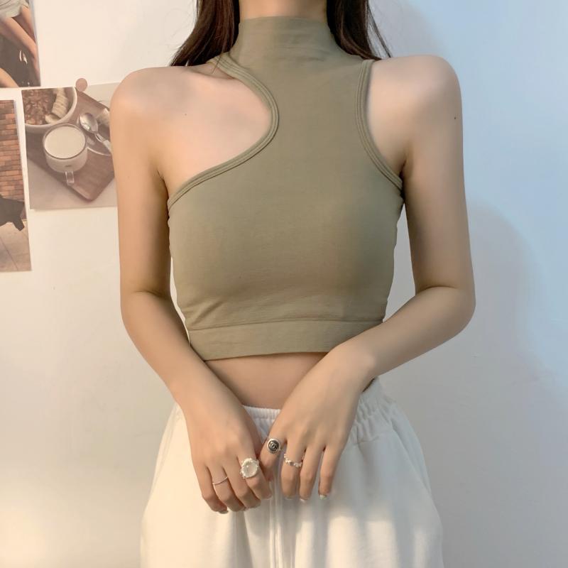 061809 Áo Lửng Hai Dây Cổ Yếm Phong Cách Thời Trang Quyến Rũ Dành Cho Nữ