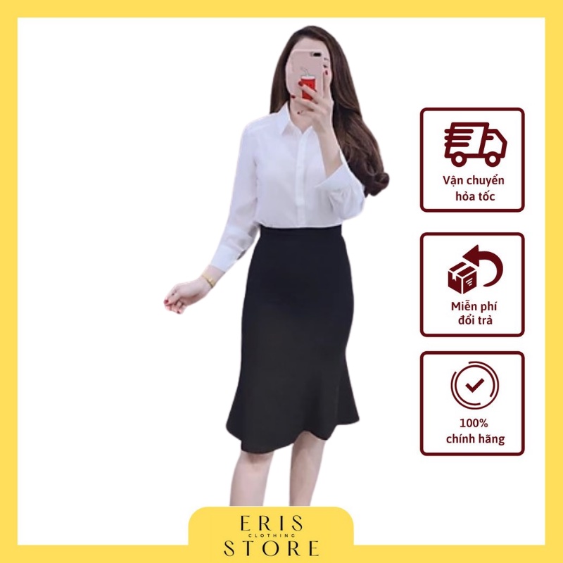 Chân váy nữ ERIS xoè đuôi cá đồ công sở chất vải siêu đẹp | BigBuy360 - bigbuy360.vn