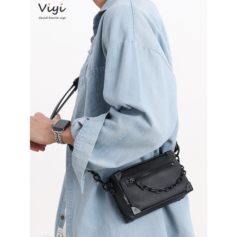 Túi Đeo Chéo Nam kari Thời Trang Punstore Phong Cách Cá Tính Nhỏ Gọn Màu Đen Đẹp chất Liệu Bền Bỉ