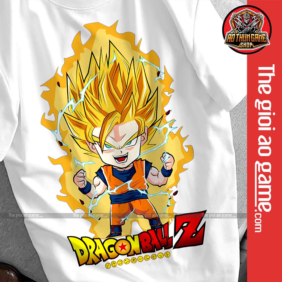 Áo Anime Dragon Ball, Áo Thun Goku Bẩy Viên Ngọc Rồng T12 Phông Đen Trắng Unisex Nam Nữ Cotton Goku T12 / TheGioiAoGame