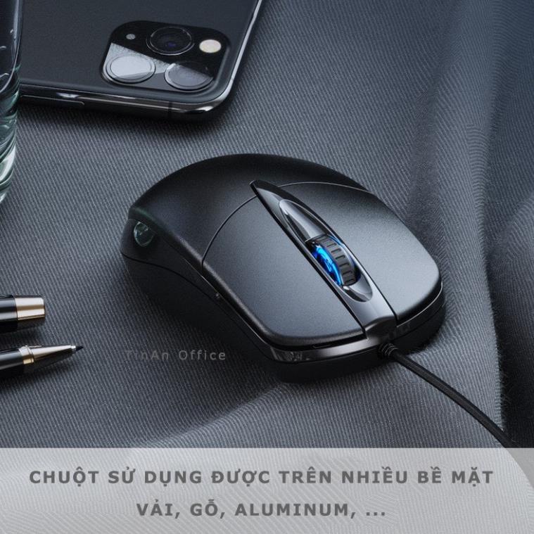 Chuột máy tính có dây văn phòng gaming Inphic PB20P Nút Bấm Cực Êm, Chống Ồn DPI 1200 chơi game cho laptop, PC