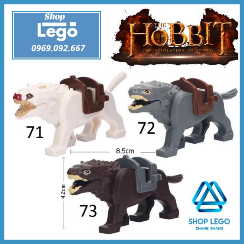[8.5cm] Xếp hình Chó sói khổng lồ Wolf Wargs The Hobbit the Lord of the Rings Lego Minifigures LeLe L059 L060 L083