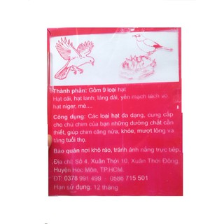 500g hạt trộn cho chim yến hót