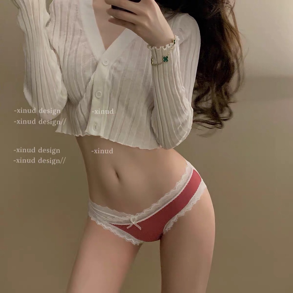 Được chọn màu, size-Quần lót nữ cao cấp tiểu thư phối ren trắng